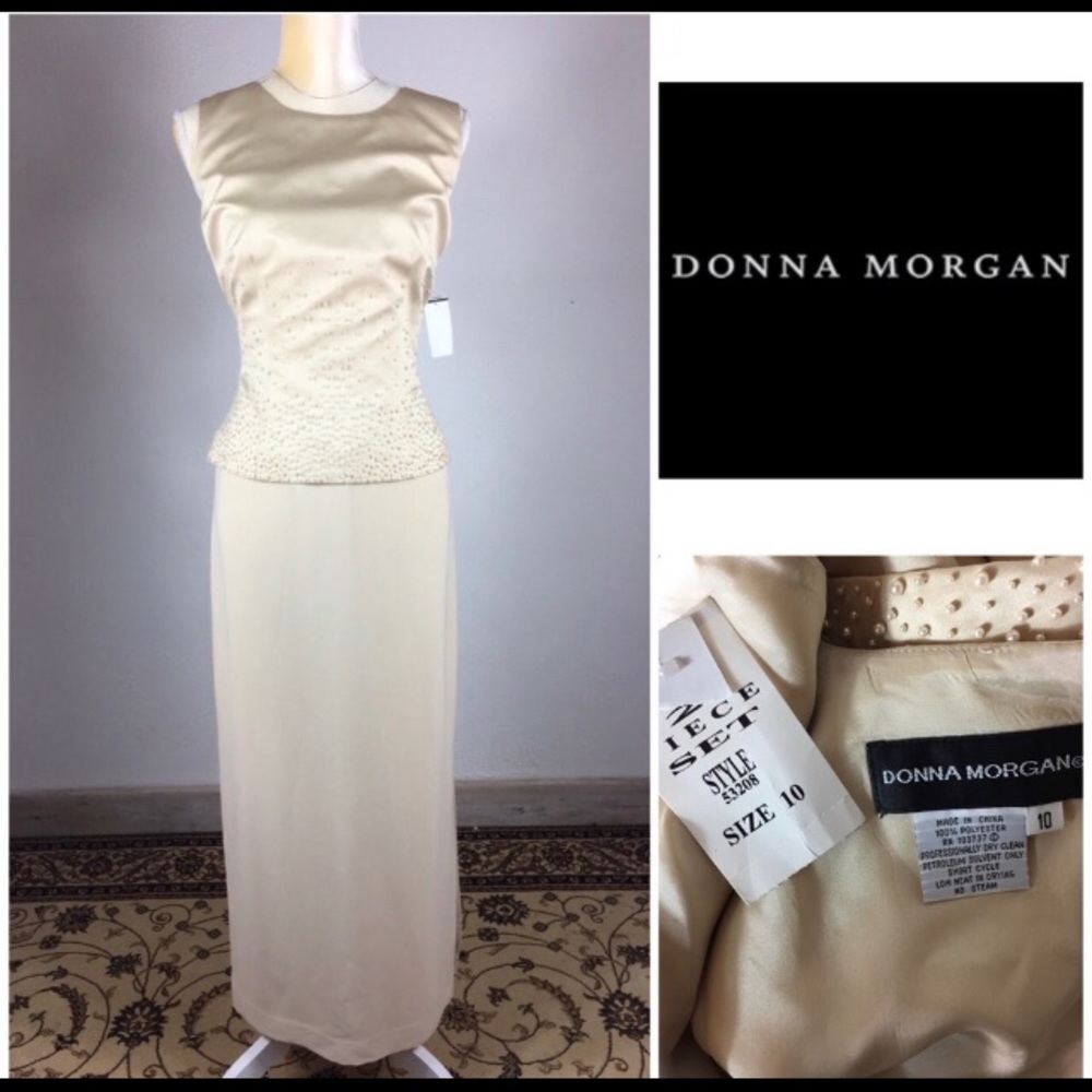 Donna Morgan Satin Pearl Accent